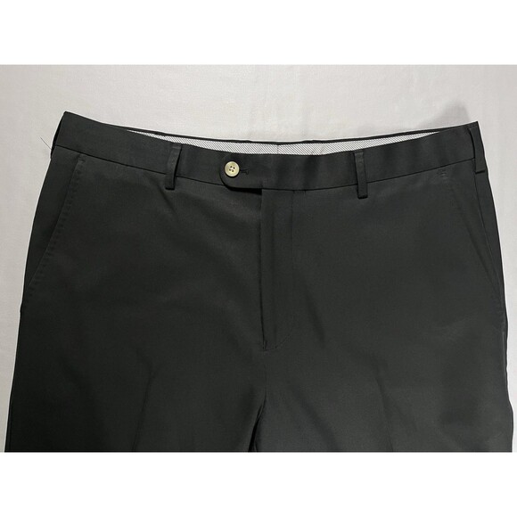 Peter Millar Mens Pants 35x29 Durham Performance Black Stretch Dress Pants Golf - Picture 7 of 13